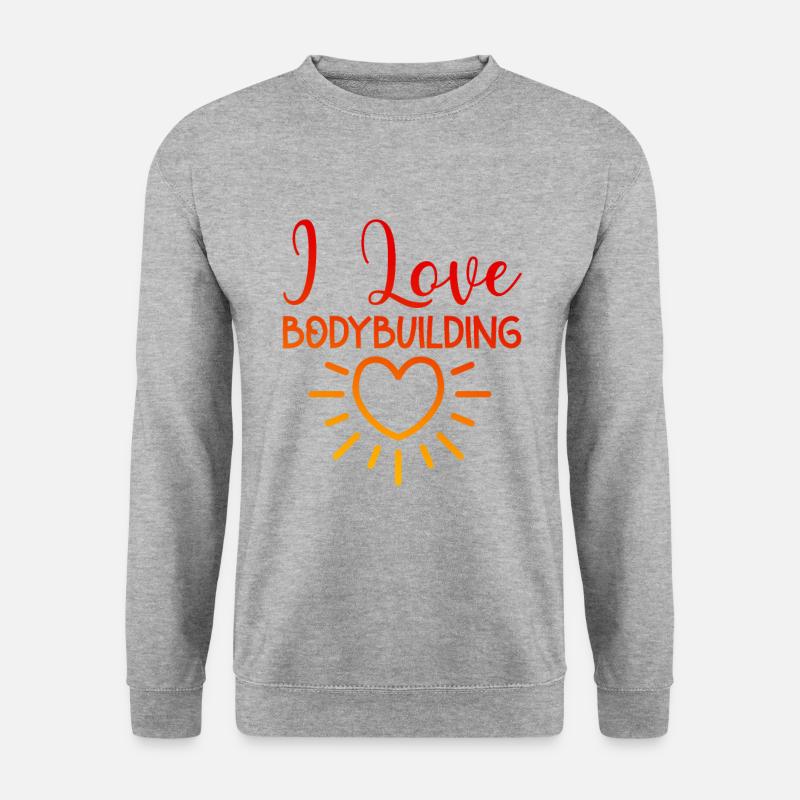 Ich liebe Bodybuilding - Unisex Pullover - Weißgrau meliert