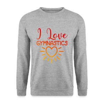 Ich liebe Gymnastik - Unisex Pullover - Weißgrau meliert - Vorne - Alina (178cm) & Michal (187cm)