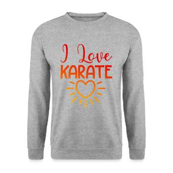 Ich liebe Karate - Unisex Pullover - Weißgrau meliert - Vorne - Alina (178cm) & Michal (187cm)