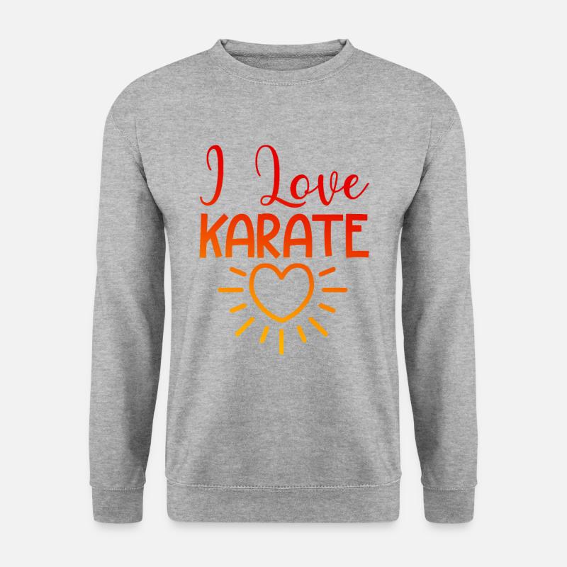 Ich liebe Karate - Unisex Pullover - Weißgrau meliert