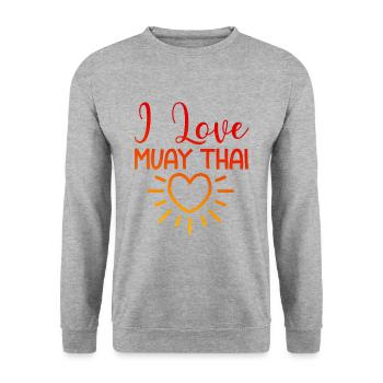 Ich liebe Muay Thai - Unisex Pullover - Weißgrau meliert - Vorne - Alina (178cm) & Michal (187cm)