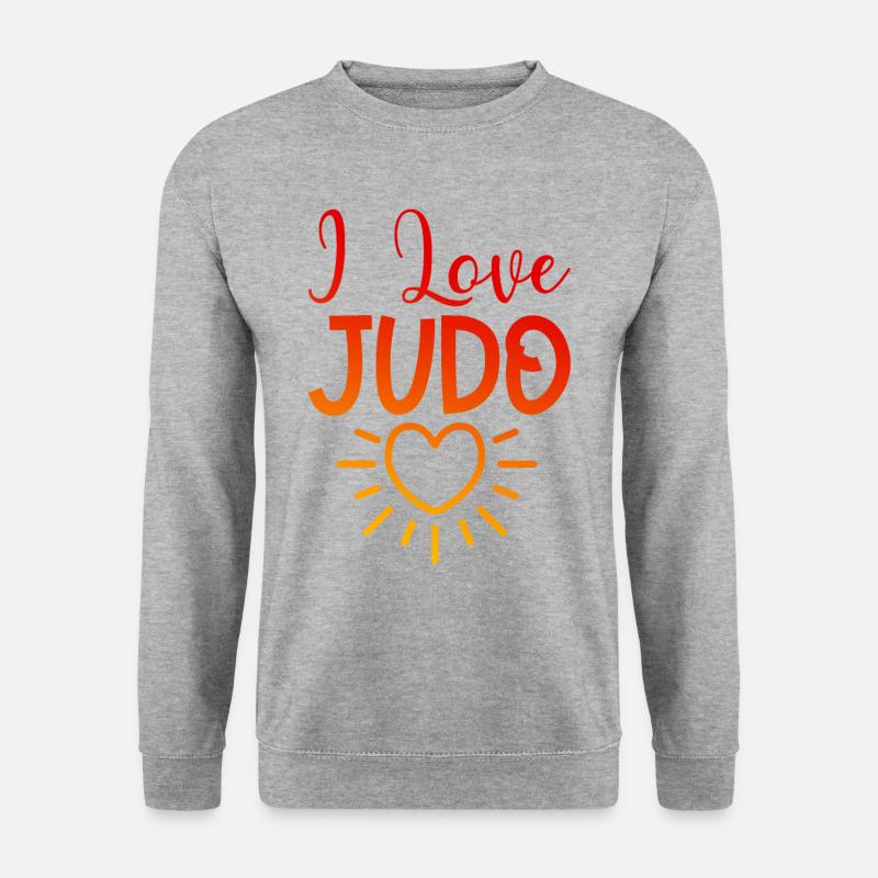 Ich liebe Judo - Unisex Pullover - Weißgrau meliert