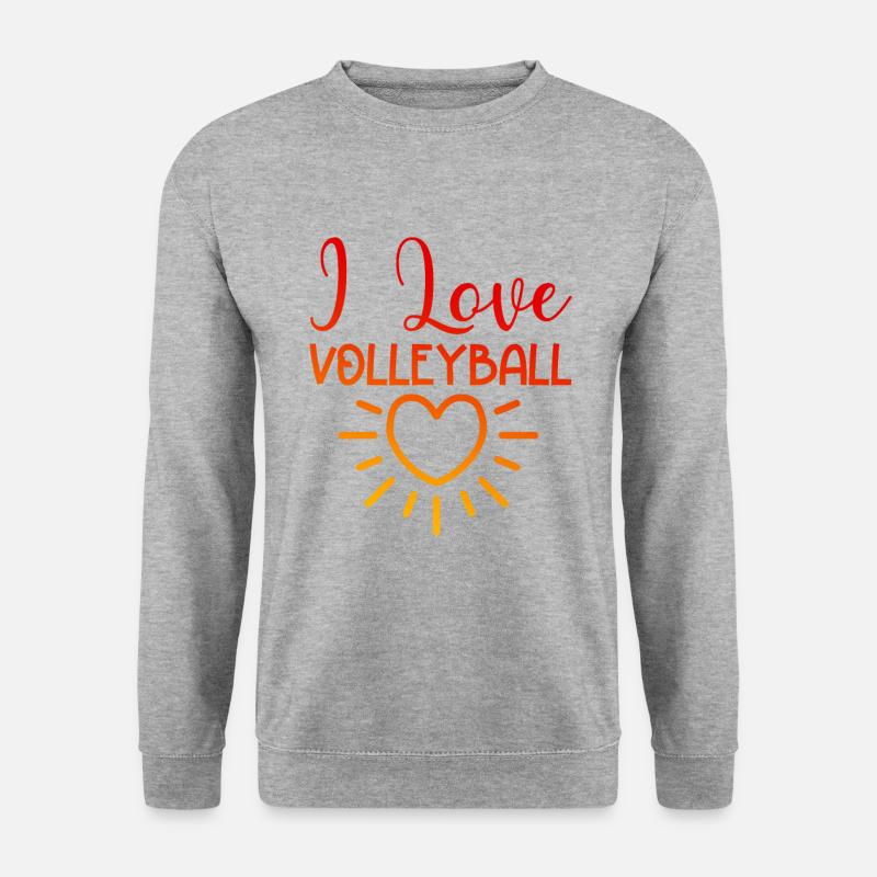 Ich liebe Volleyball - Unisex Pullover - Weißgrau meliert