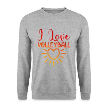 I love volleyball - Unisex Sweatshirt - salt & pepper - Front - Alina (178cm) & Michal (187cm)
