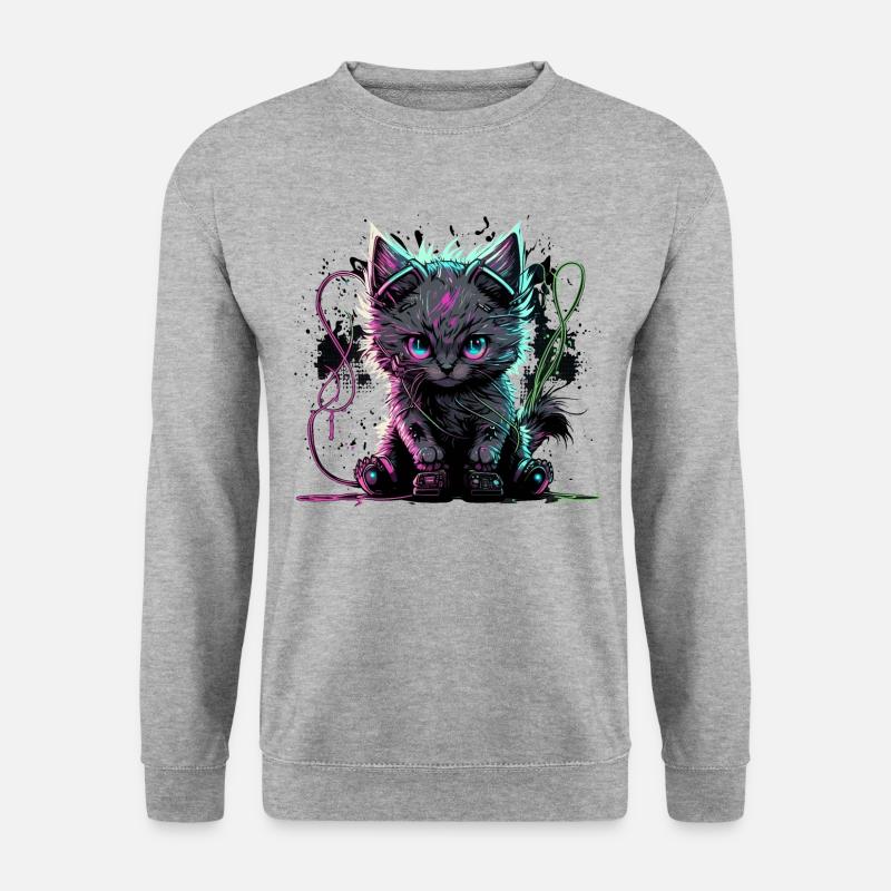 Hyper Cat - Unisex Sweatshirt - salt & pepper
