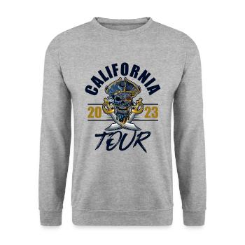 California 2023 Skeleton - Unisex Sweatshirt - salt & pepper - Front - Alina (178cm) & Michal (187cm)