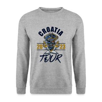 Croatia 2023 Skeleton - Unisex Sweatshirt - salt & pepper - Front - Alina (178cm) & Michal (187cm)