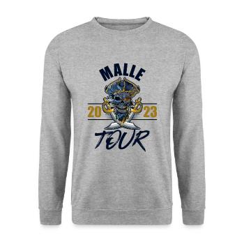 Malle 2023 Skeleton - Unisex Sweatshirt - salt & pepper - Front - Alina (178cm) & Michal (187cm)