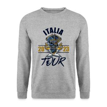 Italia 2023 Squelette - Sweat-shirt Unisexe - gris chiné - Devant - Alina (178cm) & Michal (187cm)