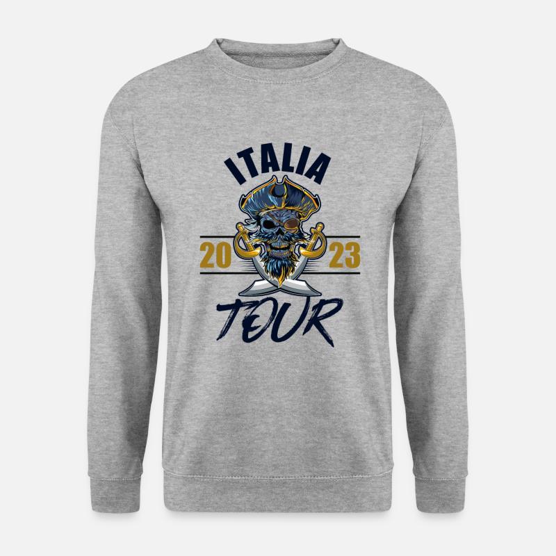 Italia 2023 Skelett - Unisex Pullover - Weißgrau meliert