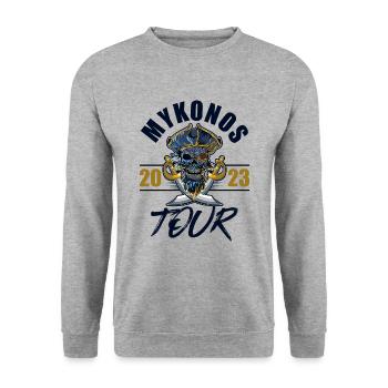 Mykonos 2023 Skeleton - Unisex Sweatshirt - salt & pepper - Front - Alina (178cm) & Michal (187cm)