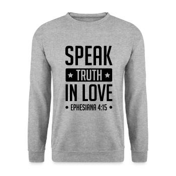 Love God Bible - Unisex Sweatshirt - salt & pepper - Front - Alina (178cm) & Michal (187cm)