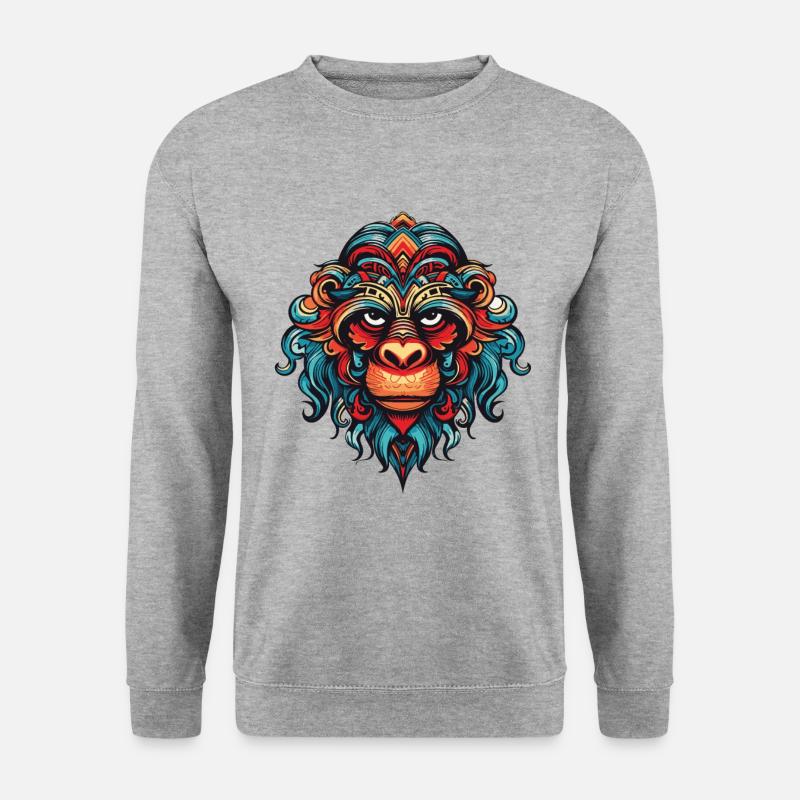 Monkey Portrait - Unisex Sweatshirt - salt & pepper