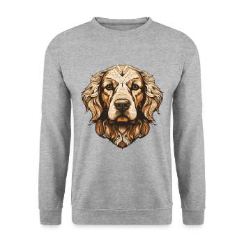 Portrait de chien Golden Retriever - Sweat-shirt Unisexe - gris chiné - Devant - Alina (178cm) & Michal (187cm)