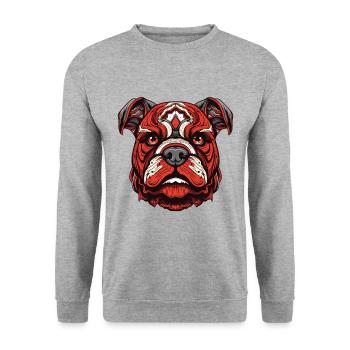Portrait de chien bouledogue - Sweat-shirt Unisexe - gris chiné - Devant - Alina (178cm) & Michal (187cm)