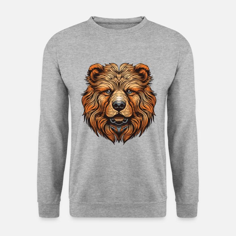 Chow Chow Hund Portrait - Unisex Pullover - Weißgrau meliert