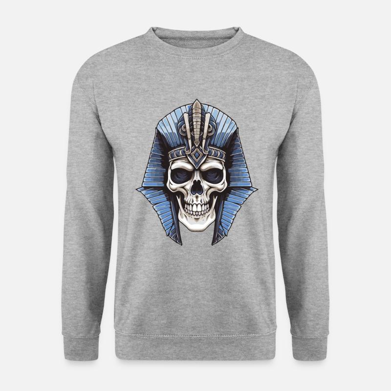 Pharao Totenkopf - Unisex Pullover - Weißgrau meliert