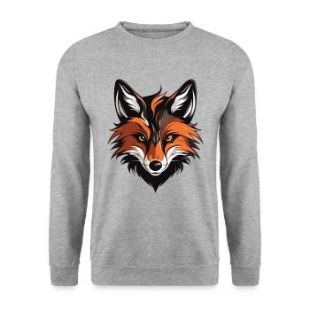Fox Portrait - Unisex Sweatshirt - salt & pepper - Front - Alina (178cm) & Michal (187cm)