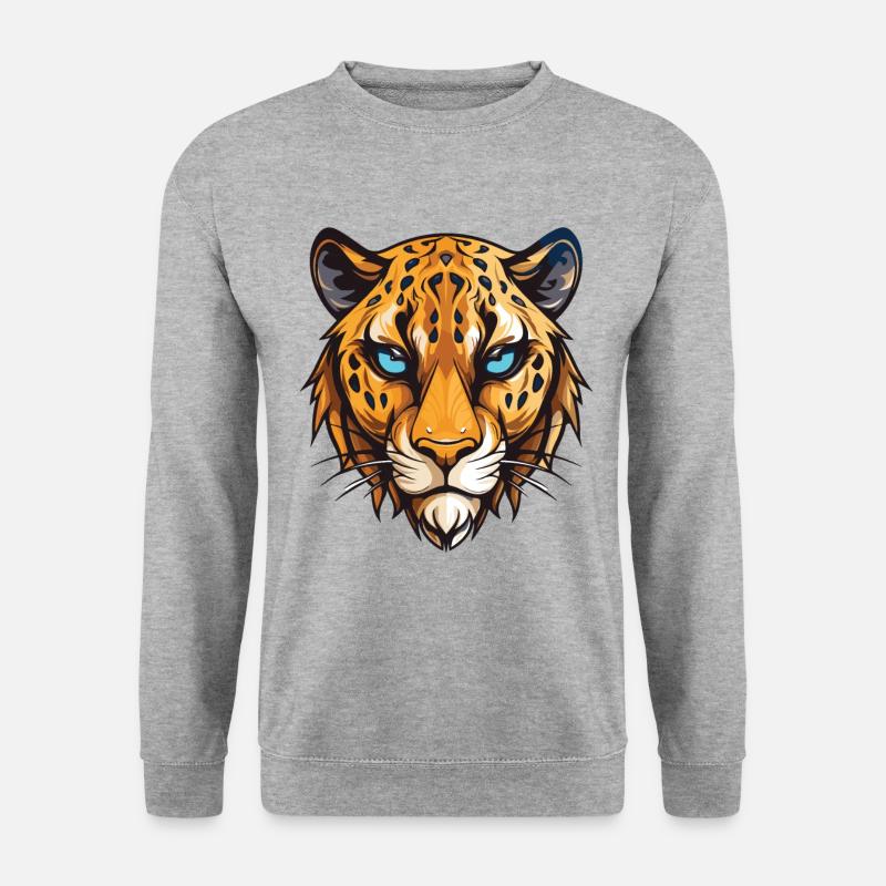 Gepard Portrait - Unisex Pullover - Weißgrau meliert