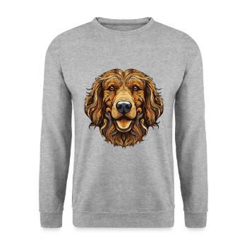 Portrait de chien Golden Retriever - Sweat-shirt Unisexe - gris chiné - Devant - Alina (178cm) & Michal (187cm)