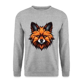 Portrait de chien de Poméranie - Sweat-shirt Unisexe - gris chiné - Devant - Alina (178cm) & Michal (187cm)