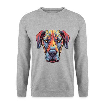 Great Dane Dog Portrait - Unisex Sweatshirt - salt & pepper - Front - Alina (178cm) & Michal (187cm)