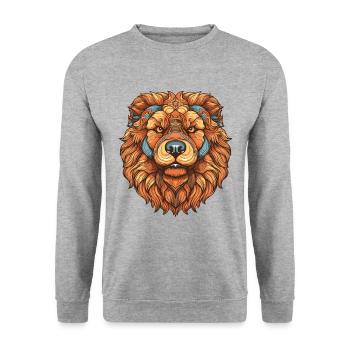 Portrait de chien Chow Chow - Sweat-shirt Unisexe - gris chiné - Devant - Alina (178cm) & Michal (187cm)