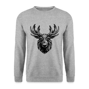 Moose Portrait - Unisex Sweatshirt - salt & pepper - Front - Alina (178cm) & Michal (187cm)