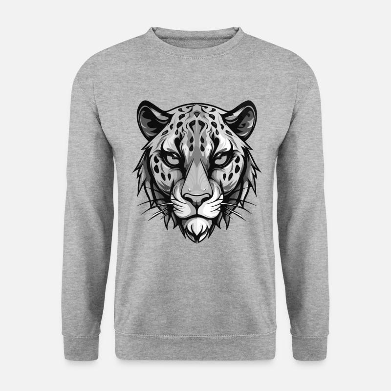 Gepard Portrait - Unisex Pullover - Weißgrau meliert