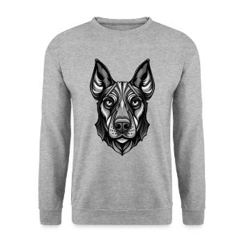 Doberman Dog Portrait - Unisex Sweatshirt - salt & pepper - Front - Alina (178cm) & Michal (187cm)