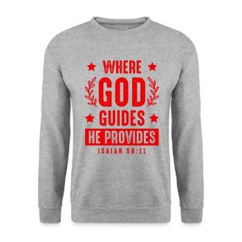 God directs the Bible - Unisex Sweatshirt - salt & pepper - Front - Alina (178cm) & Michal (187cm)