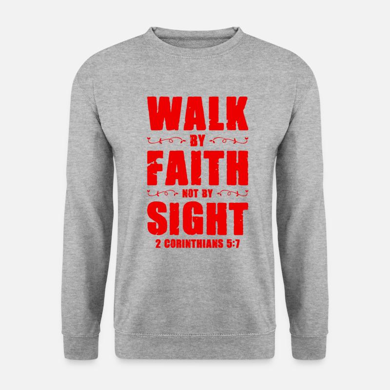 bibel vertrauen - Unisex Pullover - Weißgrau meliert