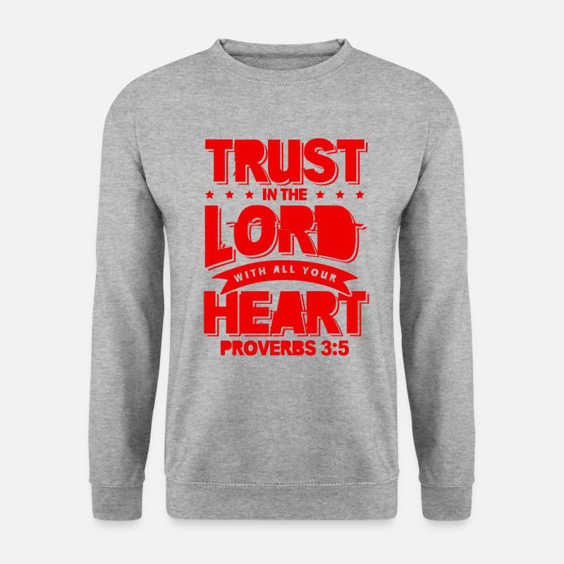 bibel herz vertrauen - Unisex Pullover - Weißgrau meliert