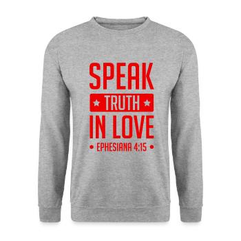 Love God Bible - Unisex Sweatshirt - salt & pepper - Front - Alina (178cm) & Michal (187cm)