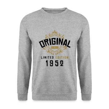 1952 limited edition Geburtstag - Unisex Pullover - Weißgrau meliert - Vorne - Alina (178cm) & Michal (187cm)