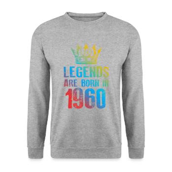 1960 Légendes nées en - Sweat-shirt Unisexe - gris chiné - Devant - Alina (178cm) & Michal (187cm)