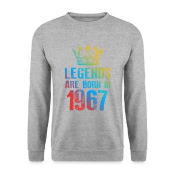 1967 Legends Born In - Unisex Sweatshirt - salt & pepper - Front - Alina (178cm) & Michal (187cm)