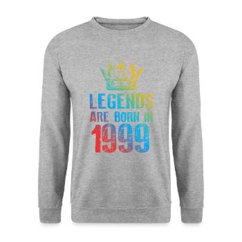 1999 Légendes nées en - Sweat-shirt Unisexe - gris chiné - Devant - Alina (178cm) & Michal (187cm)
