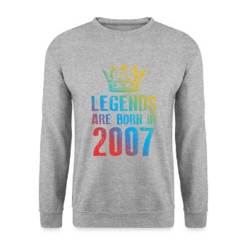 2007 Légendes nées en - Sweat-shirt Unisexe - gris chiné - Devant - Alina (178cm) & Michal (187cm)