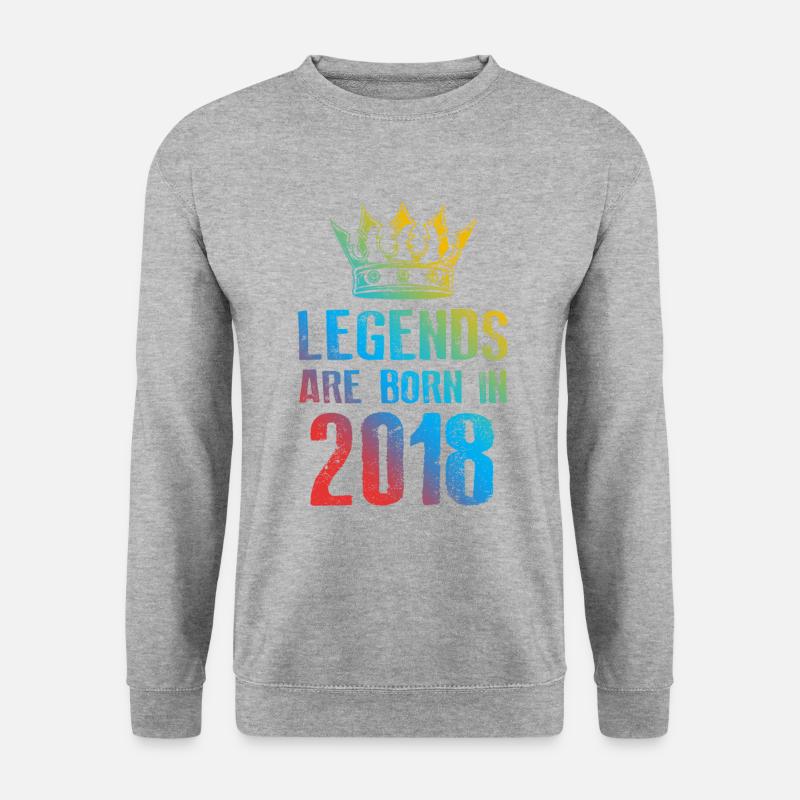 2018 legends born in - Unisex Pullover - Weißgrau meliert