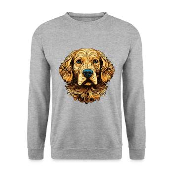 Golden Retriever Dog Head Animal - Unisex Sweatshirt - salt & pepper - Front - Alina (178cm) & Michal (187cm)