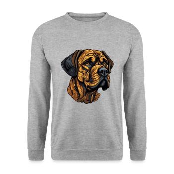 Mastiff Dog Head Animal - Unisex Sweatshirt - salt & pepper - Front - Alina (178cm) & Michal (187cm)