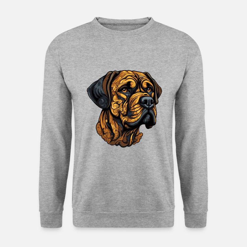 Mastiff Hund Kopf Tier - Unisex Pullover - Weißgrau meliert
