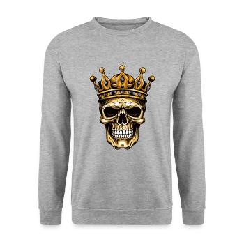 Couronne de crâne de roi - Sweat-shirt Unisexe - gris chiné - Devant - Alina (178cm) & Michal (187cm)