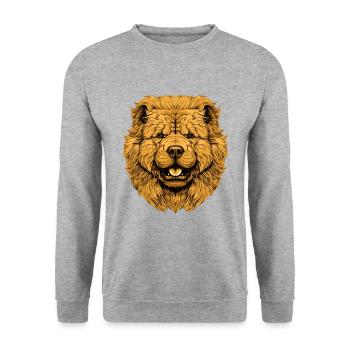 Tête de chien Chow Chow - Sweat-shirt Unisexe - gris chiné - Devant - Alina (178cm) & Michal (187cm)