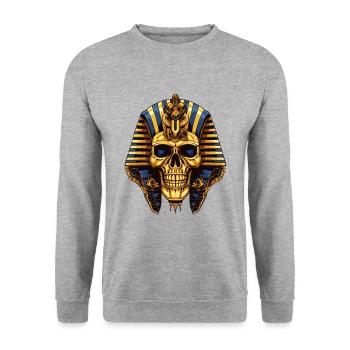 Symbole du crâne de pharaon - Sweat-shirt Unisexe - gris chiné - Devant - Alina (178cm) & Michal (187cm)