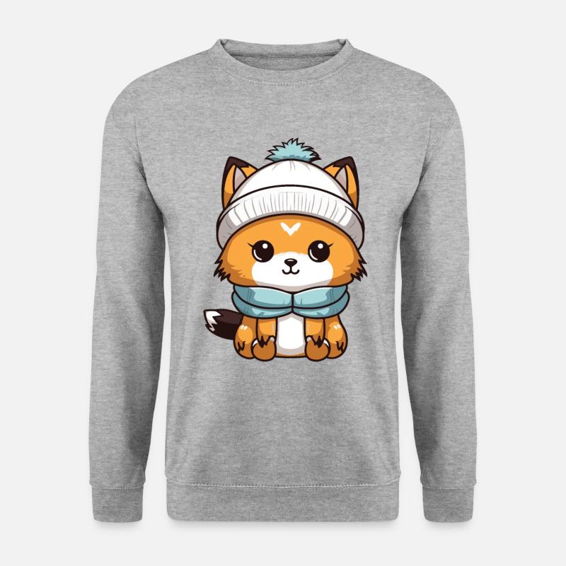 Fox Winter Comic - Unisex Sweatshirt - salt & pepper