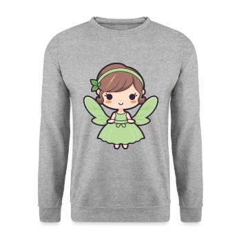 Fairy Comic Cute - Unisex Sweatshirt - salt & pepper - Front - Alina (178cm) & Michal (187cm)