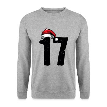 17 Numéro Noël - Sweat-shirt Unisexe - gris chiné - Devant - Alina (178cm) & Michal (187cm)
