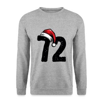 72 Numéro Noël - Sweat-shirt Unisexe - gris chiné - Devant - Alina (178cm) & Michal (187cm)
